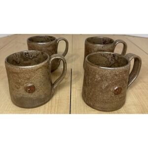 Set 4 Kenneth George Cole Pottery Mugs 2008 Signed Sanford NC Studio Art Pottery